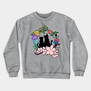 Cat and Flower Valentine's Day Crewneck Sweatshirt